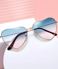 Heart Shaped Rimless Candy Color Sunglasses for Women