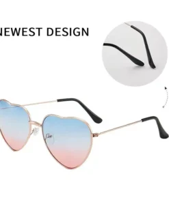 Heart Shaped Rimless Candy Color Sunglasses for Women