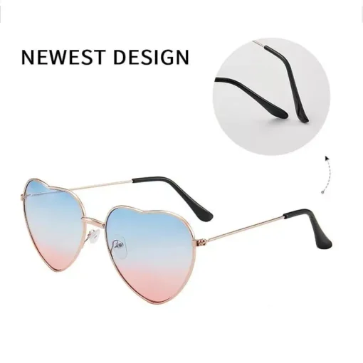 Heart Shaped Rimless Candy Color Sunglasses for Women