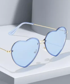 Chic Love Heart Rimless Sunglasses for Women