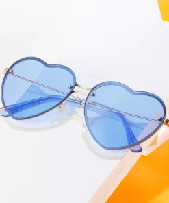 Chic Love Heart Rimless Sunglasses for Women