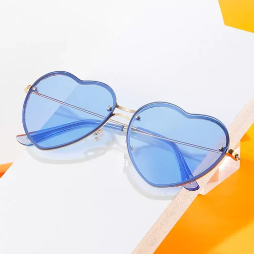 Chic Love Heart Rimless Sunglasses for Women