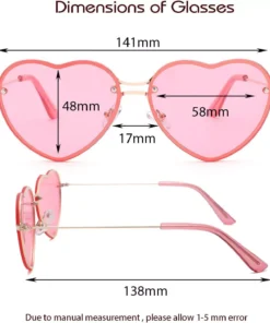 Chic Love Heart Rimless Sunglasses for Women