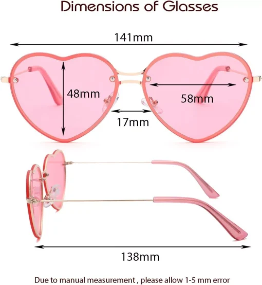 Chic Love Heart Rimless Sunglasses for Women