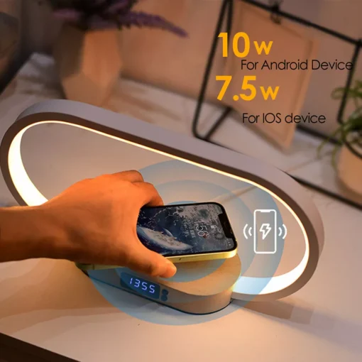 Multifunction Wireless Charging Hub: Fast-Charging LED Desk Lamp, Night Light and Clock with USB Port