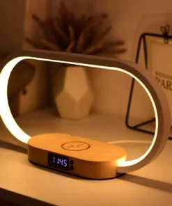 Multifunction Wireless Charging Hub: Fast-Charging LED Desk Lamp, Night Light and Clock with USB Port