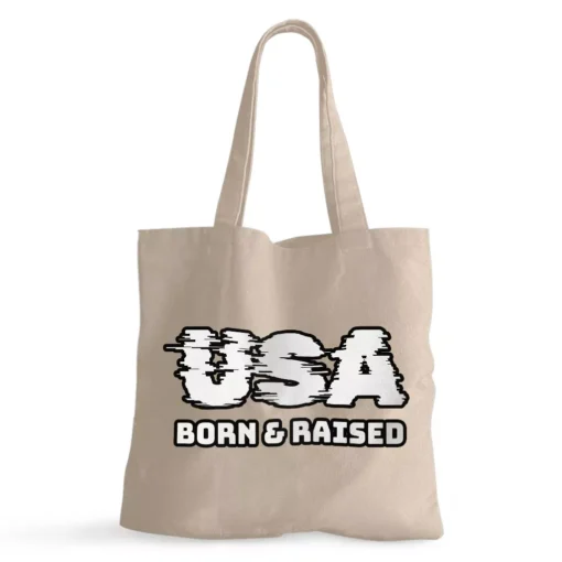 Born in the USA Small Tote Bag – Patriotic Design Shopping Bag – Cool Design Tote Bag