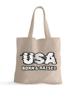 Born in the USA Small Tote Bag – Patriotic Design Shopping Bag – Cool Design Tote Bag