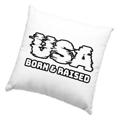 Born in the USA Square Pillow Cases – Patriotic Design Pillow Covers – Cool Design Pillowcases