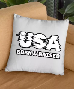 Born in the USA Square Pillow Cases – Patriotic Design Pillow Covers – Cool Design Pillowcases