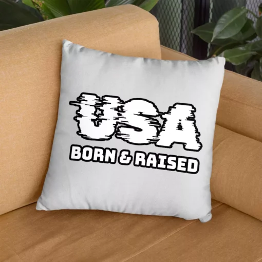 Born in the USA Square Pillow Cases – Patriotic Design Pillow Covers – Cool Design Pillowcases