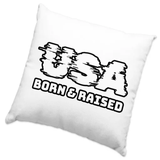 Born in the USA Square Pillow Cases – Patriotic Design Pillow Covers – Cool Design Pillowcases