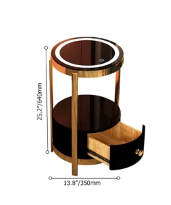 Modern Minimalist Nightstand with Wireless Charging and LED Light