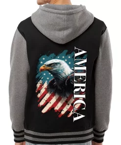 American Eagle Varsity Hoodie – America Zip Hoodie – USA Flag Hooded Sweatshirt