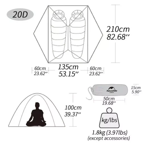 Ultra-Light 2-Person Backpacking Tent