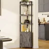 5-Tier Industrial Corner Bookcase with Wine Glass Holder