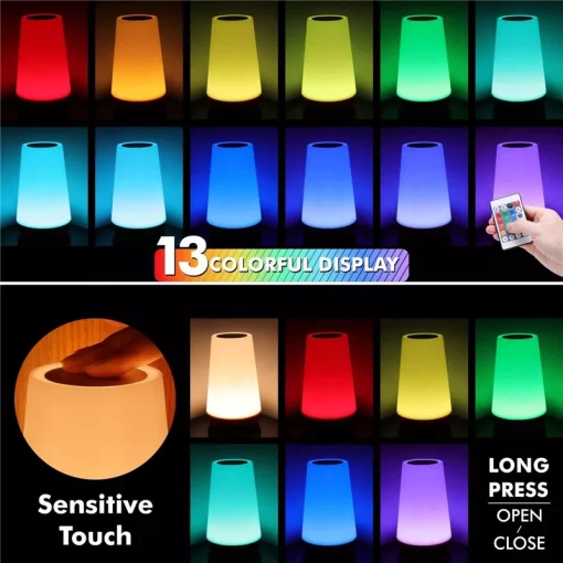 13-Color Changing Night Light with RGB Remote Control