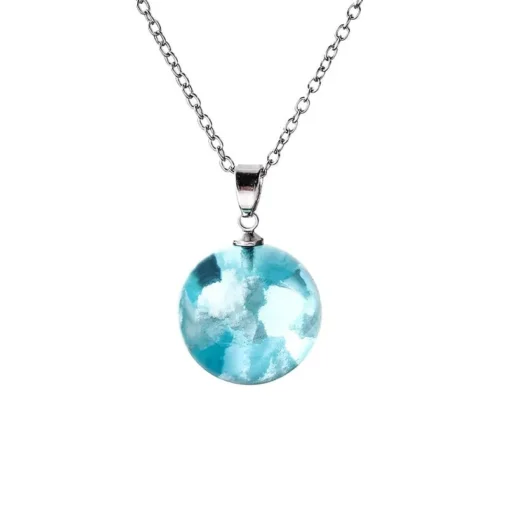 Blue Sky Cloud Resin Necklace - Image 8
