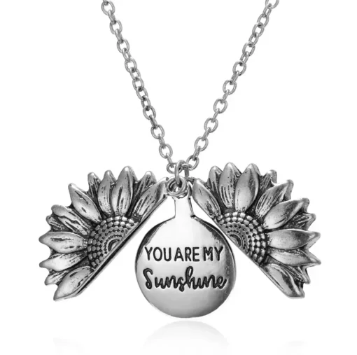 You Are My Sunshine Sunflower Pendant Necklace - Image 11
