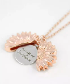 You Are My Sunshine Sunflower Pendant Necklace