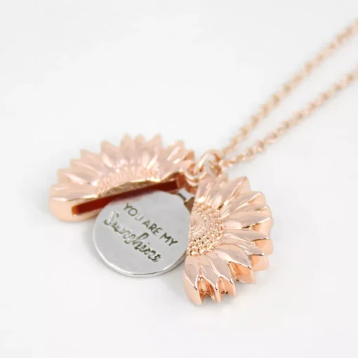 You Are My Sunshine Sunflower Pendant Necklace