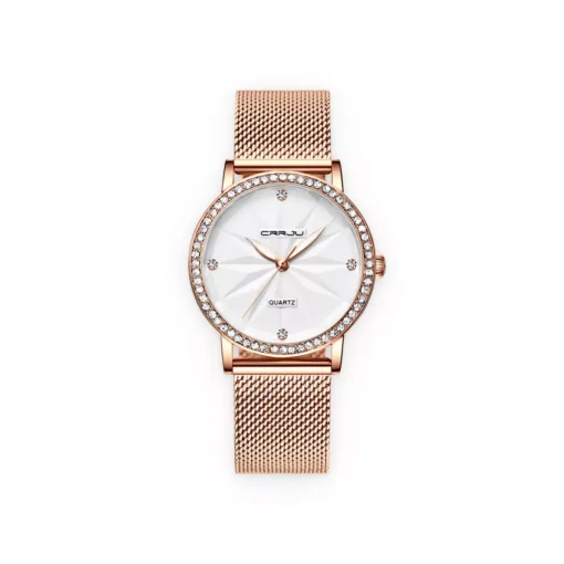 Gold Diamond Women’s Quartz Watch - Image 2