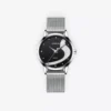 Silver & Black Women’s Diamond Quartz Watch