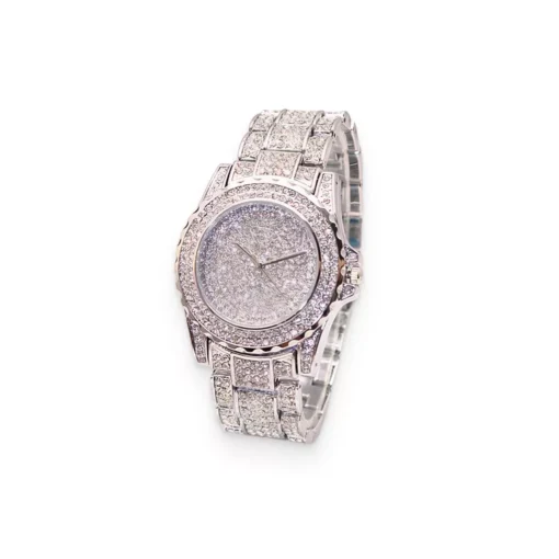 Silver Faux Diamond Watch - Image 2