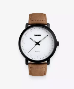 Men’s Brown Leather Quartz Watch