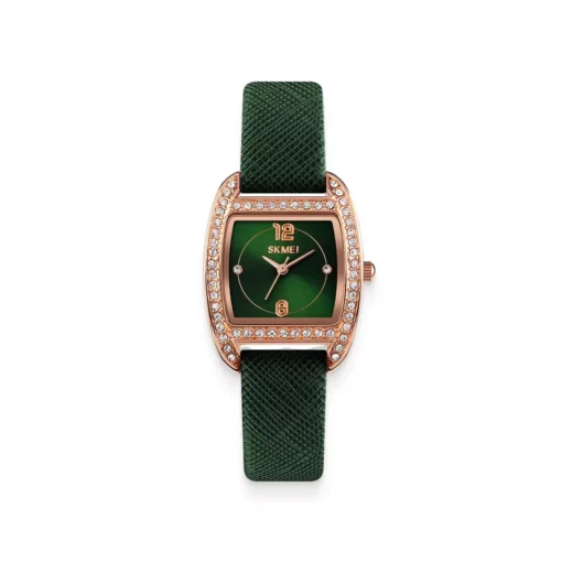 Women’s Green Leather Watch - Image 2