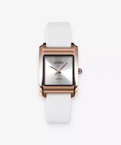 White Leather Belt Ladies Wrist Watch