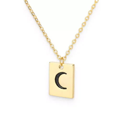 Square Moon Pendant Necklace - Image 2