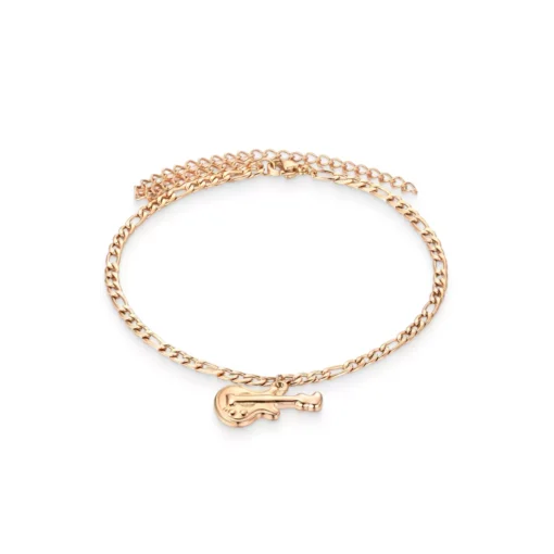 Rose Gold Bracelet With A Guitar Pendant - Image 2