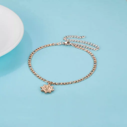 Rose Gold Bracelet With A Sun Pendant - Image 5