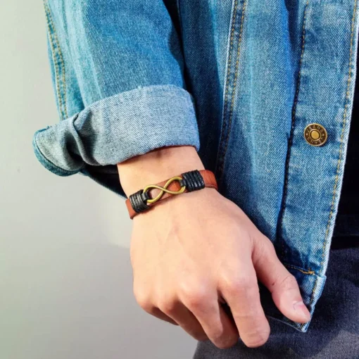 Brown Leather Bracelet - Image 3