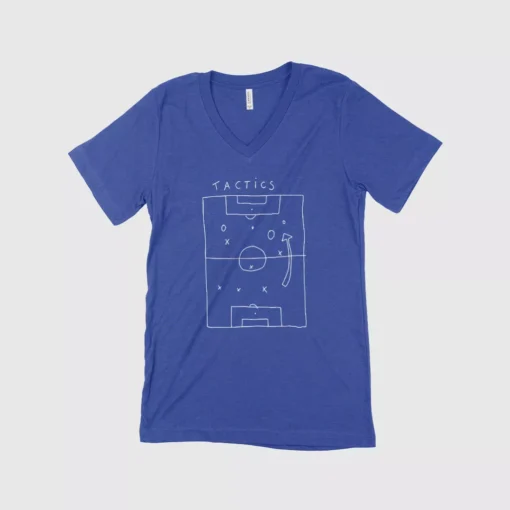 Soccer Tactics Unisex Jersey V-Neck T-Shirt - Image 3