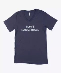 I Love Basketball Unisex Jersey V-Neck T-Shirt