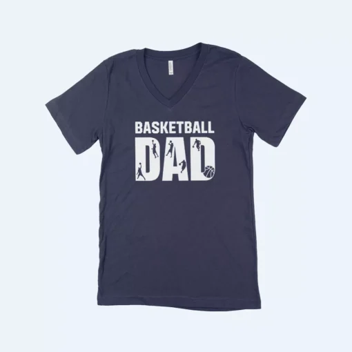 Basketball Dad Men’s Jersey V-Neck T-Shirt - Image 2