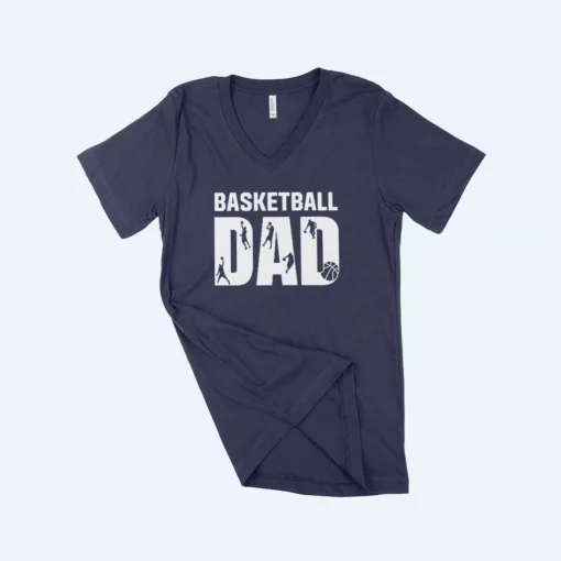 Basketball Dad Men’s Jersey V-Neck T-Shirt - Image 4