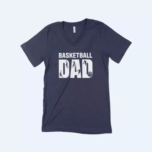 Basketball Dad Men’s Jersey V-Neck T-Shirt - Image 3