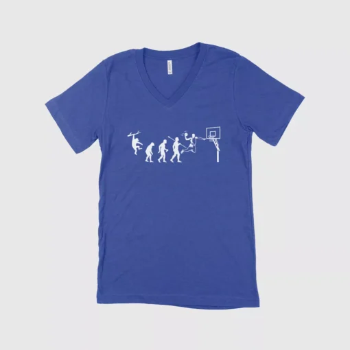 Basketball Evolution Unisex Jersey V-Neck T-Shirt - Image 2