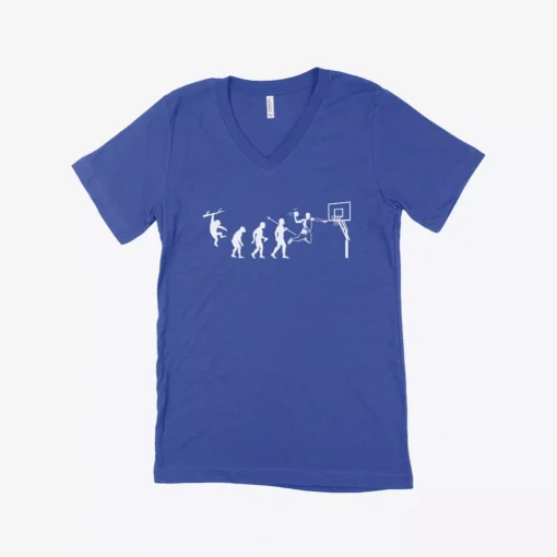 Basketball Evolution Unisex Jersey V-Neck T-Shirt