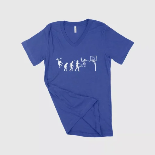 Basketball Evolution Unisex Jersey V-Neck T-Shirt - Image 4