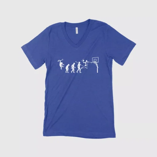 Basketball Evolution Unisex Jersey V-Neck T-Shirt - Image 3