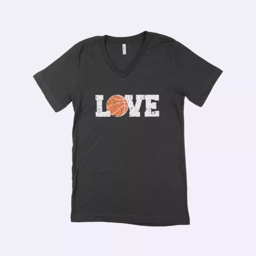 Basketball Love Unisex Jersey V-Neck T-Shirt - Image 2