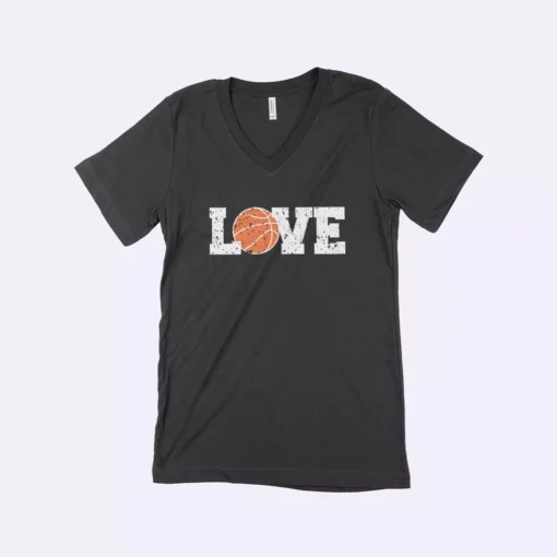 Basketball Love Unisex Jersey V-Neck T-Shirt - Image 3