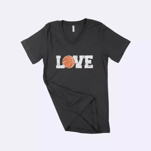 Basketball Love Unisex Jersey V-Neck T-Shirt - Image 4