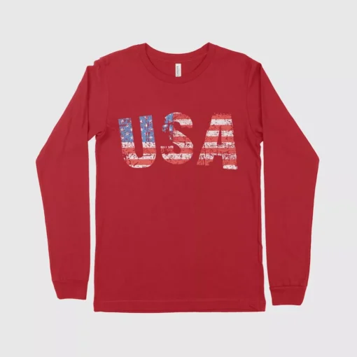 American Flag Men's Long Sleeve Tee Shirt - Image 2