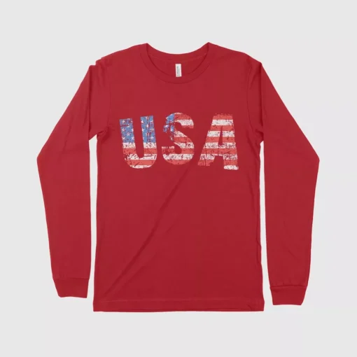 American Flag Men's Long Sleeve Tee Shirt - Image 3