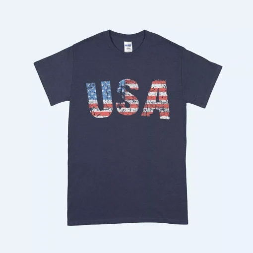 American Flag Men's Heavy Cotton Tee Shirt - Image 2